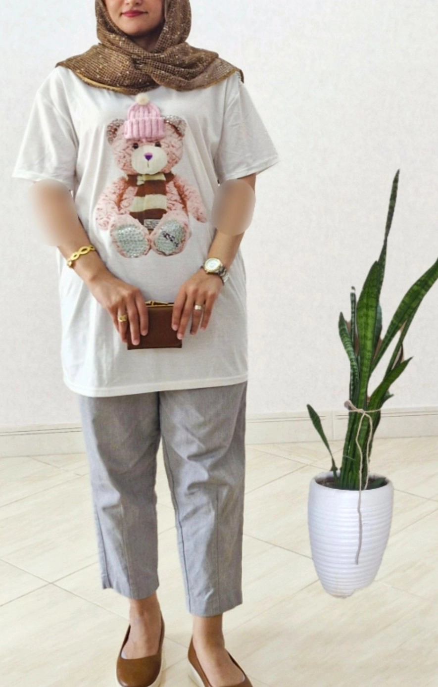 تیشرت لانگ سفید